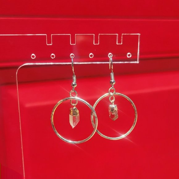 Crystal Quartz Point Ring Earrings - Picture 5 of 5